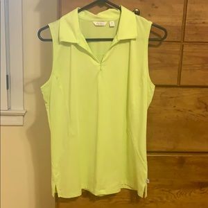 Neon yellow Lady Hagen sleeveless golf shirt